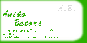 aniko batori business card